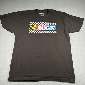 NASCAR Shirt Mens XL Black NASCAR Auto Racing Graphic Tee T-Shirt Cotton